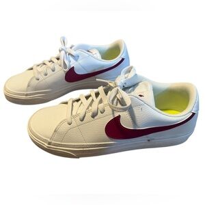 Nike Women's White and Maroon Sneakers